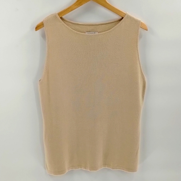 Chico's Design linen blend cream tan tank size 3 XL 16 sleeveless - Picture 1 of 6